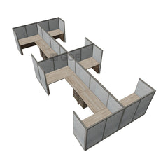 GOF Double 8 Person Workstation Cubicle (C-12'D x 24'W x 5'H) / Office Partition, Room Divider - Kainosbuy.com