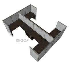 GOF Double 4 Person Workstation Cubicle (C-12'D x 12'W x 5'H)