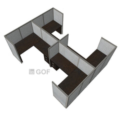 GOF Double 4 Person Separate Workstation Cubicle (10'D x 13'W x 5'H-W)