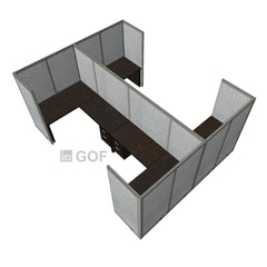 GOF Double 4 Person Workstation Cubicle (C-12'D x 12'W x 6'H)