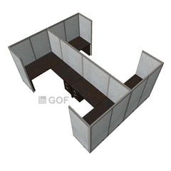 GOF Double 4 Person Workstation Cubicle (12'D x 14'W x 6'H)