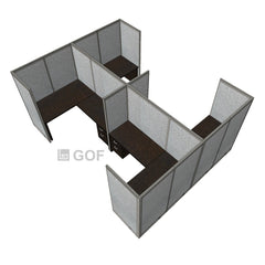 GOF Double 4 Person Separate Workstation Cubicle (10'D x 13'W x 6'H-W)