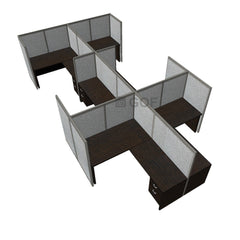 GOF Double 6 Person Separate Workstation Cubicle (12'D x 21'W x 5'H-W)