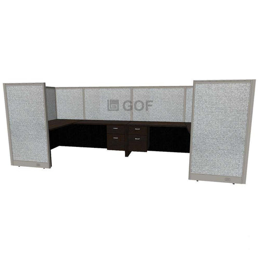 GOF 2 Person Workstation Cubicle (5.5'D x 12'W x 5'H)
