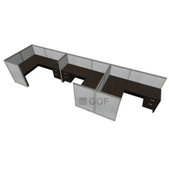 GOF 3 Person Separate Workstation Cubicle (5.5'D x 19.5'W x 4'H -W)