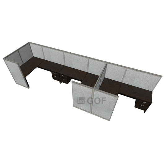 GOF 3 Person Workstation Cubicle (C-6'D  x 18'W x 5'H)