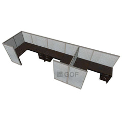 GOF 3 Person Workstation Cubicle (5.5'D  x 18'W x 5'H)