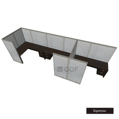 GOF 3 Person Workstation Cubicle (5'D  x 19.5'W x 6'H)