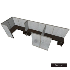GOF 3 Person Separate Workstation Cubicle (5.5'D x 18'W x 6'H -W)