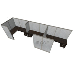 GOF 3 Person Separate Workstation Cubicle (6'D x 18'W x 6'H -W)