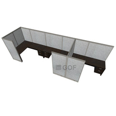 GOF 3 Person Workstation Cubicle (5.5'D  x 18'W x 6'H)