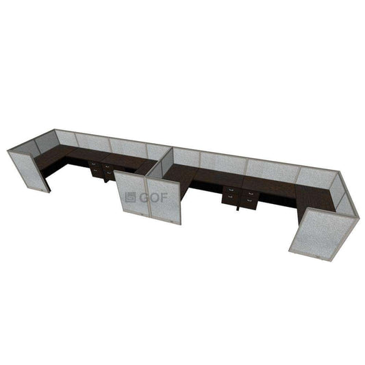 GOF 4 Person Workstation Cubicle (5'D  x 24'W x 4'H)