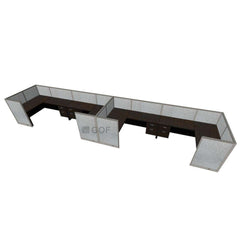 GOF 4 Person Workstation Cubicle (5.5'D  x 24'W x 4'H)