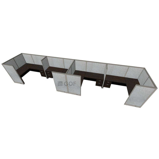 GOF 4 Person Separate Workstation Cubicle (5'D x 24'W x 5'H -W)