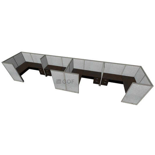 GOF 4 Person Separate Workstation Cubicle (5.5'D x 26'W x 5'H -W)