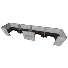 GOF 4 Person Separate Workstation Cubicle (5'D x 24'W x 5'H -W)