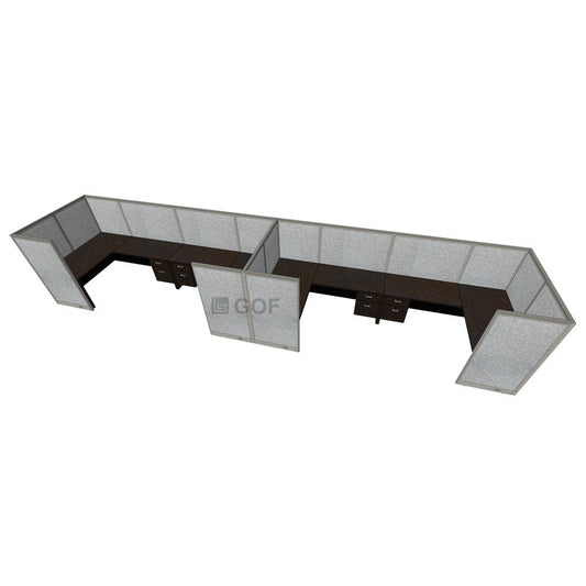 GOF 4 Person Workstation Cubicle (5.5'D  x 26'W x 5'H)