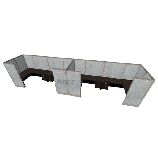 GOF 4 Person Workstation Cubicle (5'D  x 26'W x 6'H)