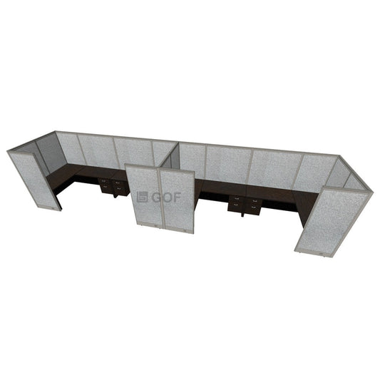 GOF 4 Person Workstation Cubicle (5.5'D  x 26'W x 6'H)