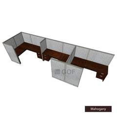 GOF 3 Person Separate Workstation Cubicle (6'D x 21'W x 5'H -W) / Office Partition, Room Divider - Kainosbuy.com