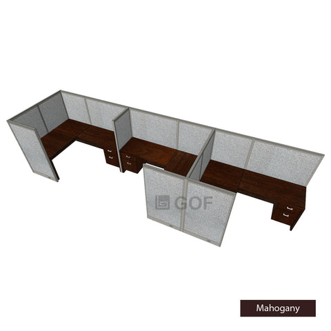 GOF 3 Person Separate Workstation Cubicle (5'D x 18'W x 5'H -W)