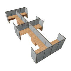 GOF Double 8 Person Workstation Cubicle (C-12'D x 24'W x 5'H) / Office Partition, Room Divider - Kainosbuy.com