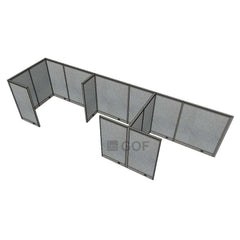 GOF 3 Person Separate Workstation Cubicle (6'D x 21'W x 5'H -W) / Office Partition, Room Divider - Kainosbuy.com