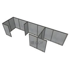 GOF 3 Person Separate Workstation Cubicle (5'D x 18'W x 5'H -W)