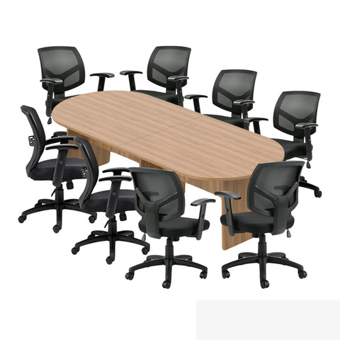 6ft, 8ft, 10ft Racetrack Conference Table and Chair (G11514B) Set