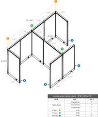 GOF Double 2 Person Workstation Cubicle (C-12'D x 6'W x 6'H)