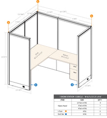 GOF 1 Person Workstation Cubicle (5.5'D x 6.5'W x 6'H)
