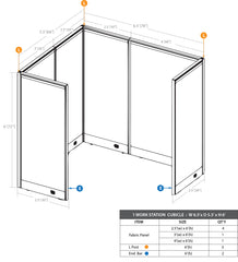 GOF 1 Person Workstation Cubicle (5.5'D x 6.5'W x 6'H)