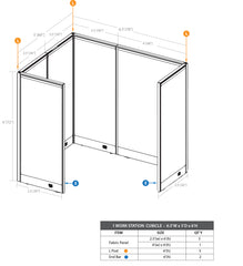 GOF 1 Person Workstation Cubicle (5'D x 6.5'W x 6'H)