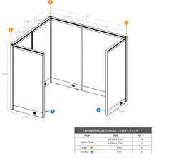 GOF 1 Person Workstation Cubicle (5'D x 6'W x 5'H)