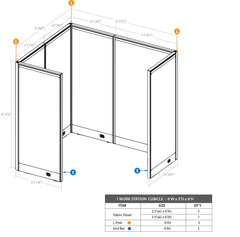GOF 1 Person Workstation Cubicle (5'D x 6'W x 6'H)