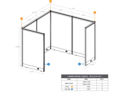 GOF 1 Person Workstation Cubicle (6'D x 6'W x 5'H)