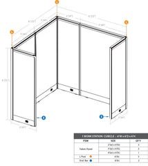 GOF 1 Person Workstation Cubicle (C-6'D x 6'W x 6'H)