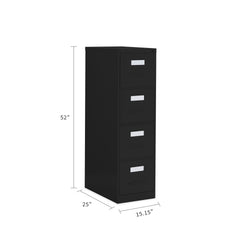 4 Drawer Vertical File Cabinet / Letter Size / Steel Filing Storage