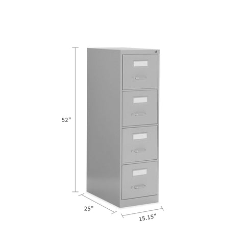 4 Drawer Vertical File Cabinet / Letter Size / Steel Filing Storage