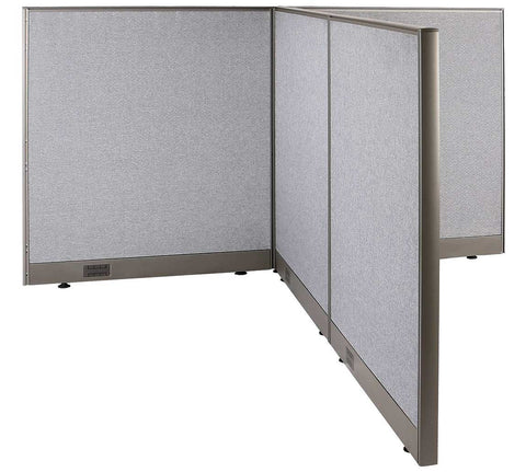 GOF 72"D x 72"W x 48”/60”/72”H, T-Shaped Freestanding Fabric Partition