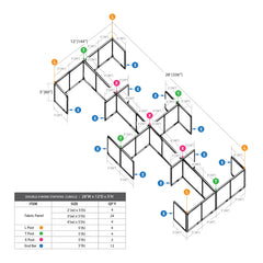 GOF Double 8 Person Separate Workstation Cubicle (12'D  x 28'W x 5'H -W)