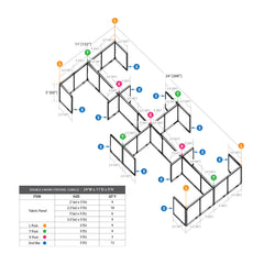 GOF Double 8 Person Separate Workstation Cubicle (11'D  X 24'W x 5'H -W)