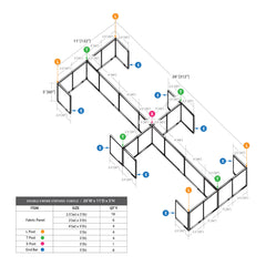 GOF Double 8 Person Separate Workstation Cubicle (11'D x 26'W x 5'H -W)