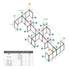 GOF Double 8 Person Separate Workstation Cubicle (C-12'D  x 24'W x 6'H -W)