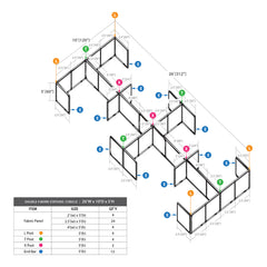 GOF Double 8 Person Separate Workstation Cubicle (10'D  X 26'W x 5'H -W)