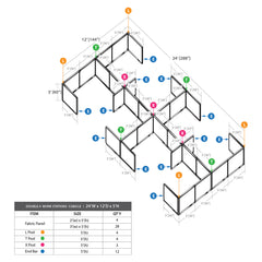 GOF Double 8 Person Separate Workstation Cubicle (12'D  x 24'W x 5'H -W)