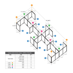 GOF Double 8 Person Separate Workstation Cubicle (11'D  x 24'W x 6'H -W)