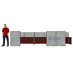 GOF 3 Person Separate Workstation Cubicle (5.5'D x 18'W x 4'H -W)