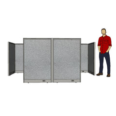 GOF Double 2 Person Workstation Cubicle (12'D x 7'W x 4'H)