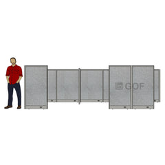 GOF 3 Person Separate Workstation Cubicle (5'D x 19.5'W x 5'H -W)